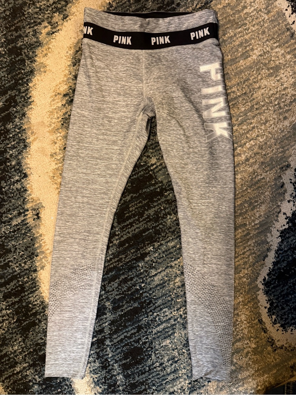 PINK Victoria's Secret womens Heather Gray Logo Seamless Leggings